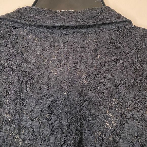 TORRID woman's plus size 2X Madison black lace button up long sleeve top shirt - Picture 5 of 15